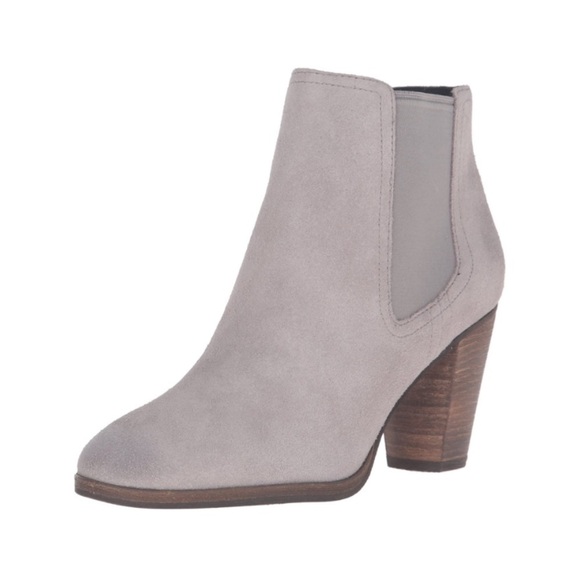 Cole Haan Hayes Gore Suede Grey Heeled Ankle Boots - Picture 1 of 11